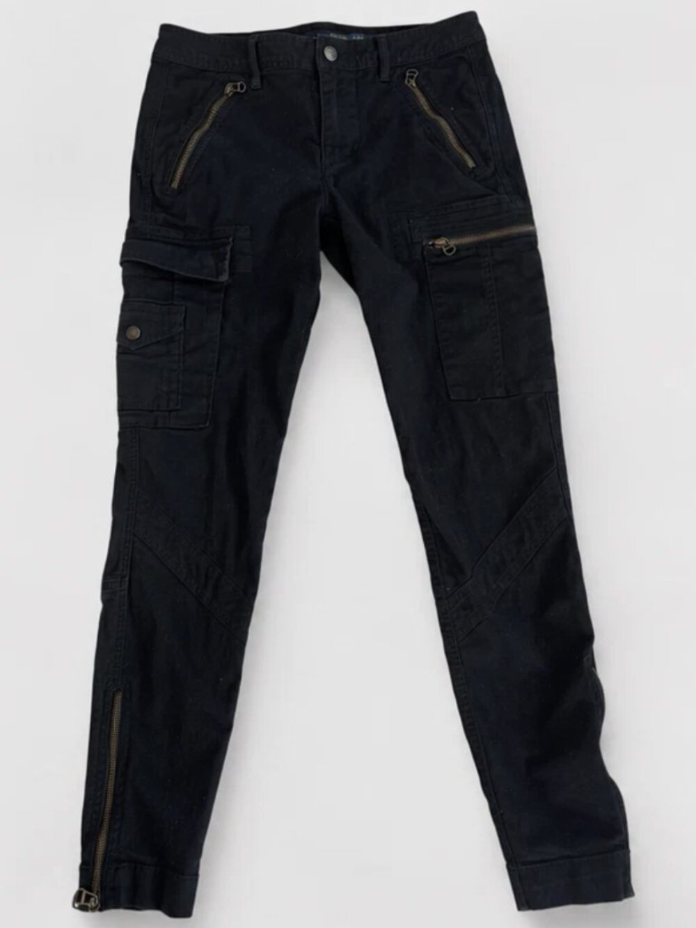 Polo Ralph Lauren Womens Black Cargo Pants Sz 6 Military Old Money